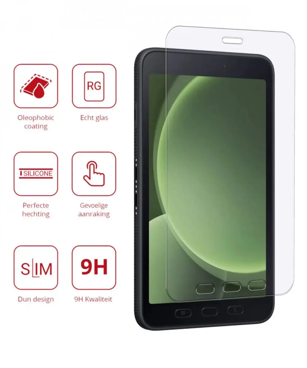 Rosso 194336 Screen Protector Samsung Galaxy Tab Active5 - 9H Glas - Transparant/Red