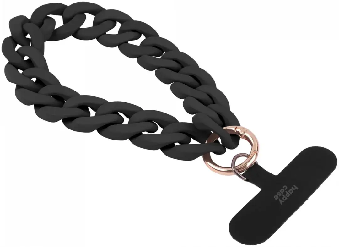HappyCase Madeira Ketting Armband Telefoonkoord 30cm - Zwart