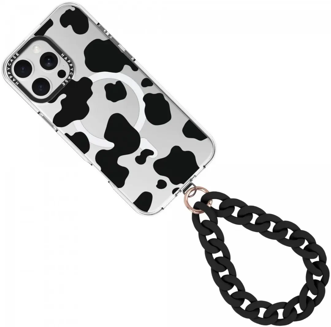 HappyCase Madeira Ketting Armband Telefoonkoord 30cm - Zwart - afbeelding 6 van 6