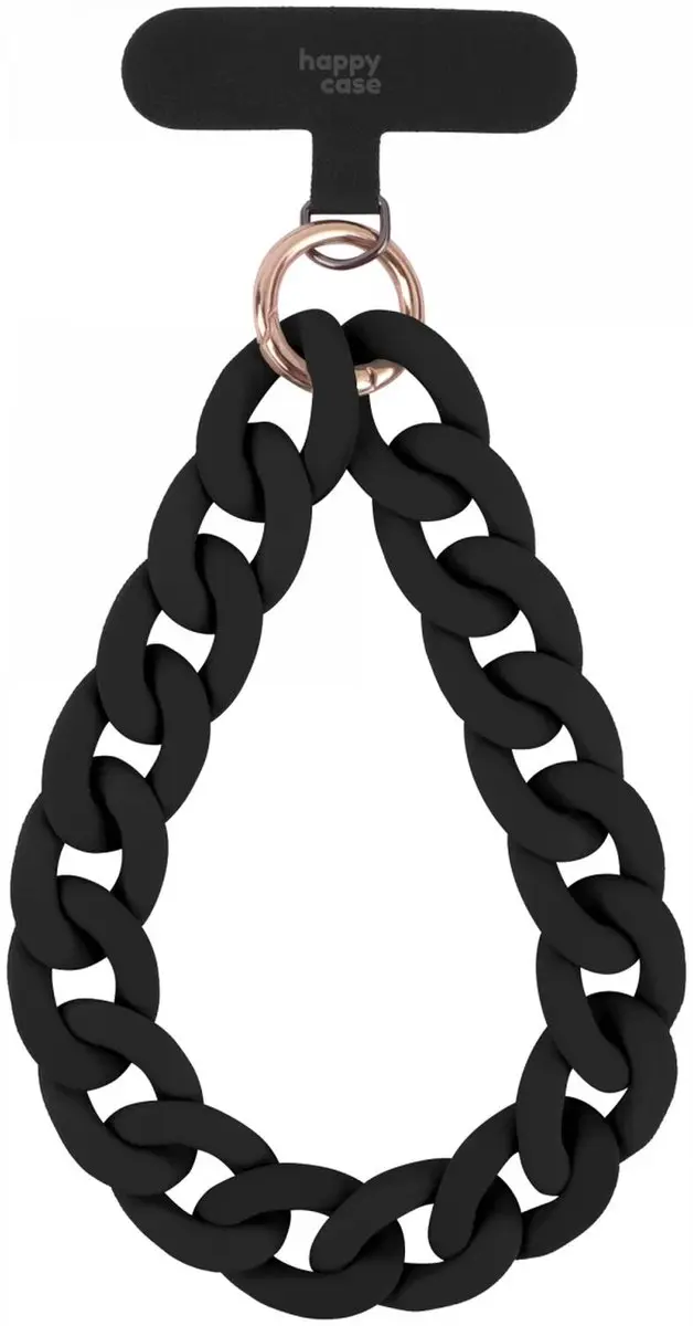 HappyCase Madeira Ketting Armband Telefoonkoord 30cm - Zwart