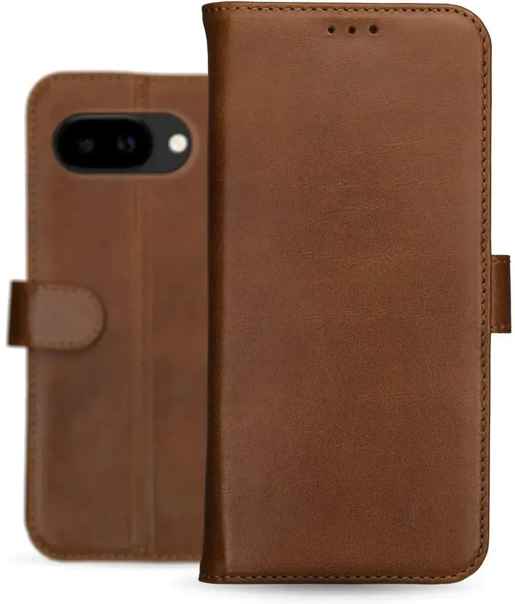 Rosso Deluxe Echt Leer Hoesje 205065 - Google Pixel 9a - 3 Pasjes Bruin - afbeelding 6 van 6