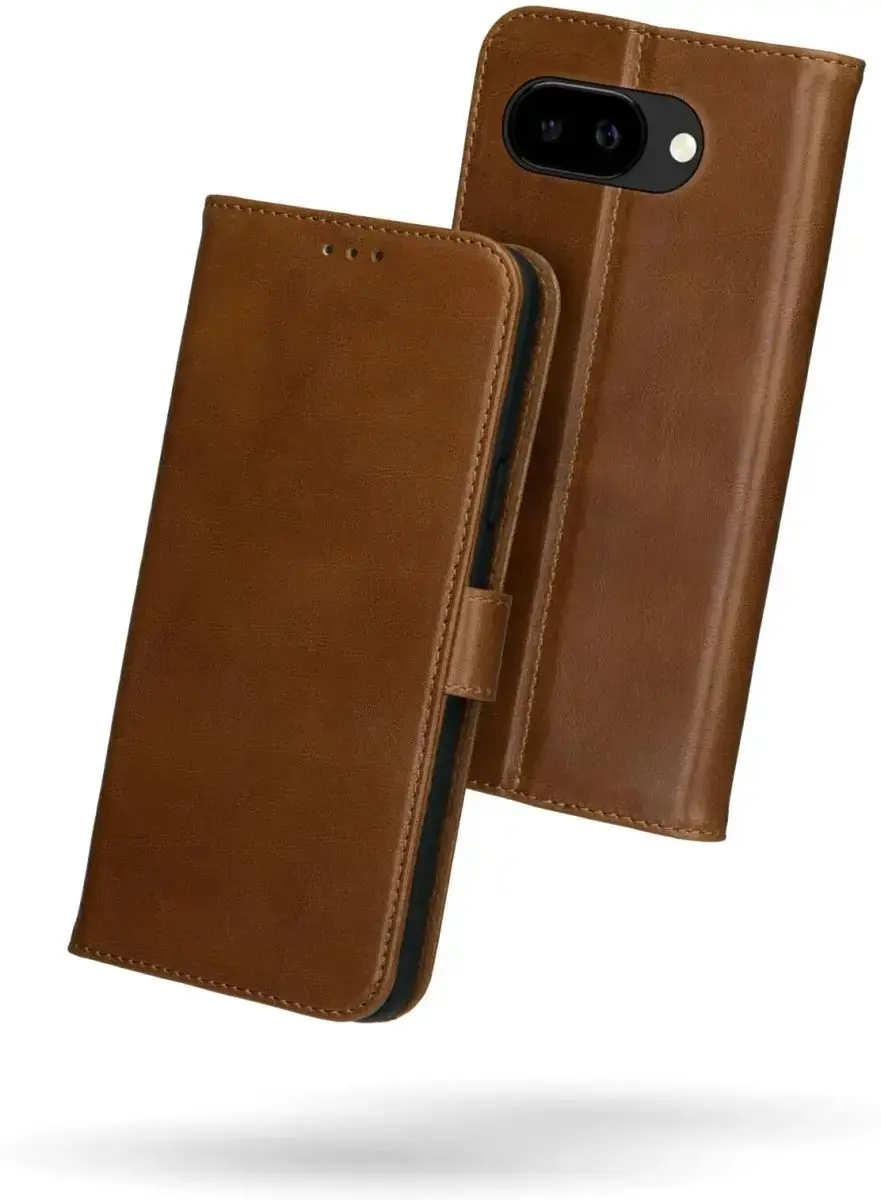 Rosso Deluxe Echt Leer Hoesje 205065 - Google Pixel 9a - 3 Pasjes Bruin