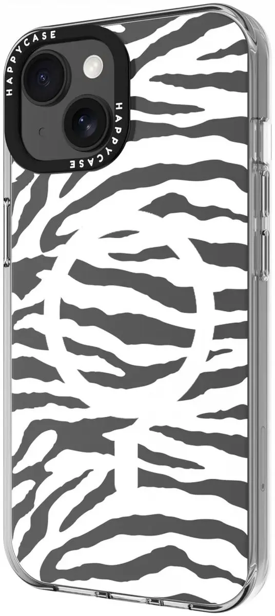 HappyCase Joy Hoesje iPhone 15 - Silver Zebra Print - MagSafe - afbeelding 6 van 6