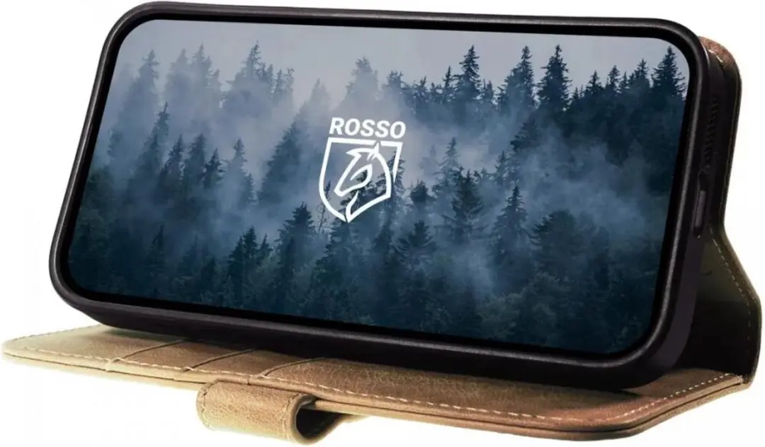 Rosso Elite 207042 Hoesje iPhone 16/17 - Echt Leer Lichtbruin - 3 Pasjes