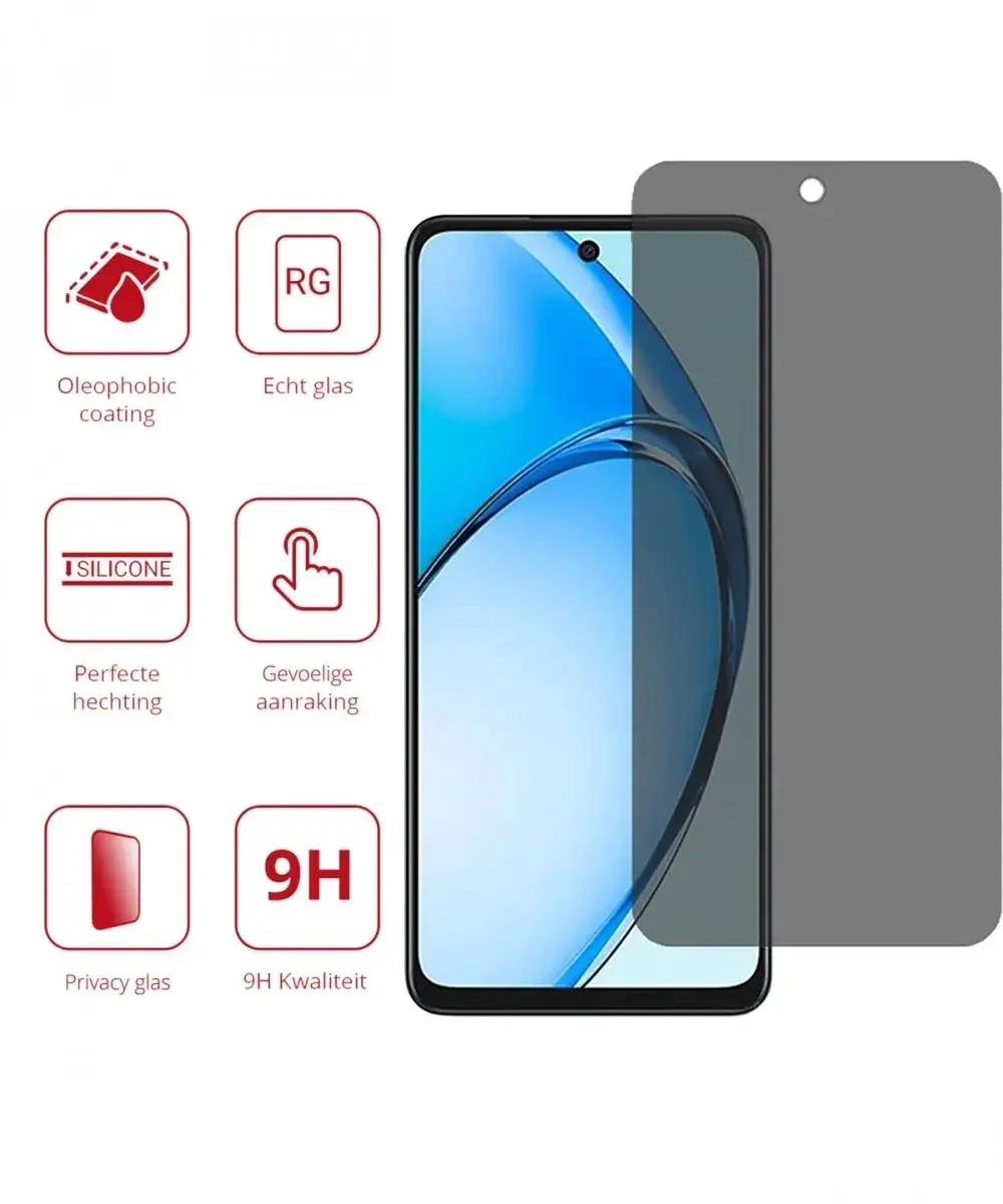 Rosso Privacy Screen Protector Oppo A60 4G - 9H Glas - 1 Stuk - afbeelding 6 van 6