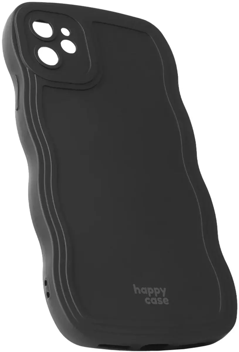 HappyCase Wavy Hoesje iPhone 11 - Zwart