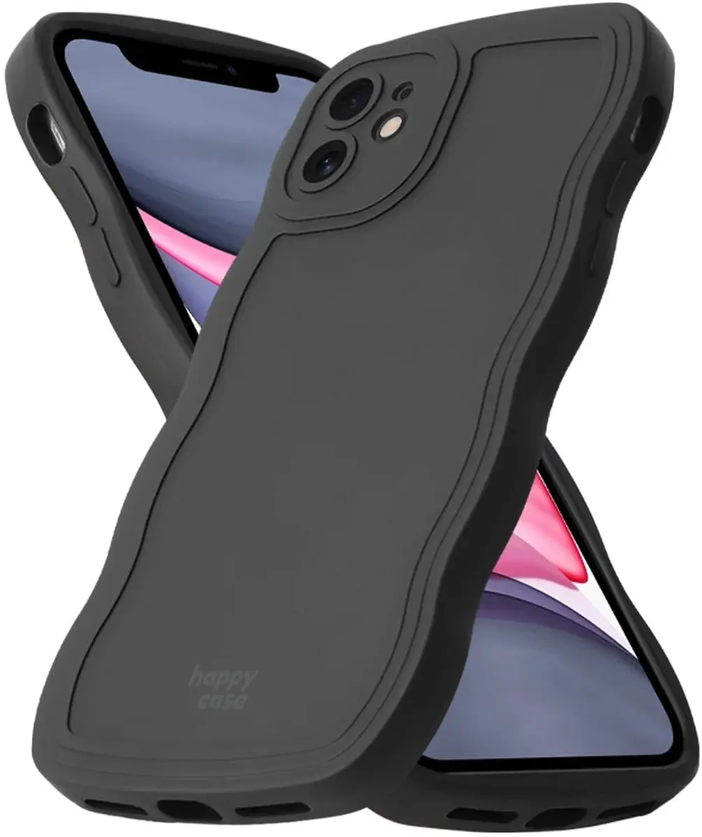 HappyCase Wavy Hoesje iPhone 11 - Zwart