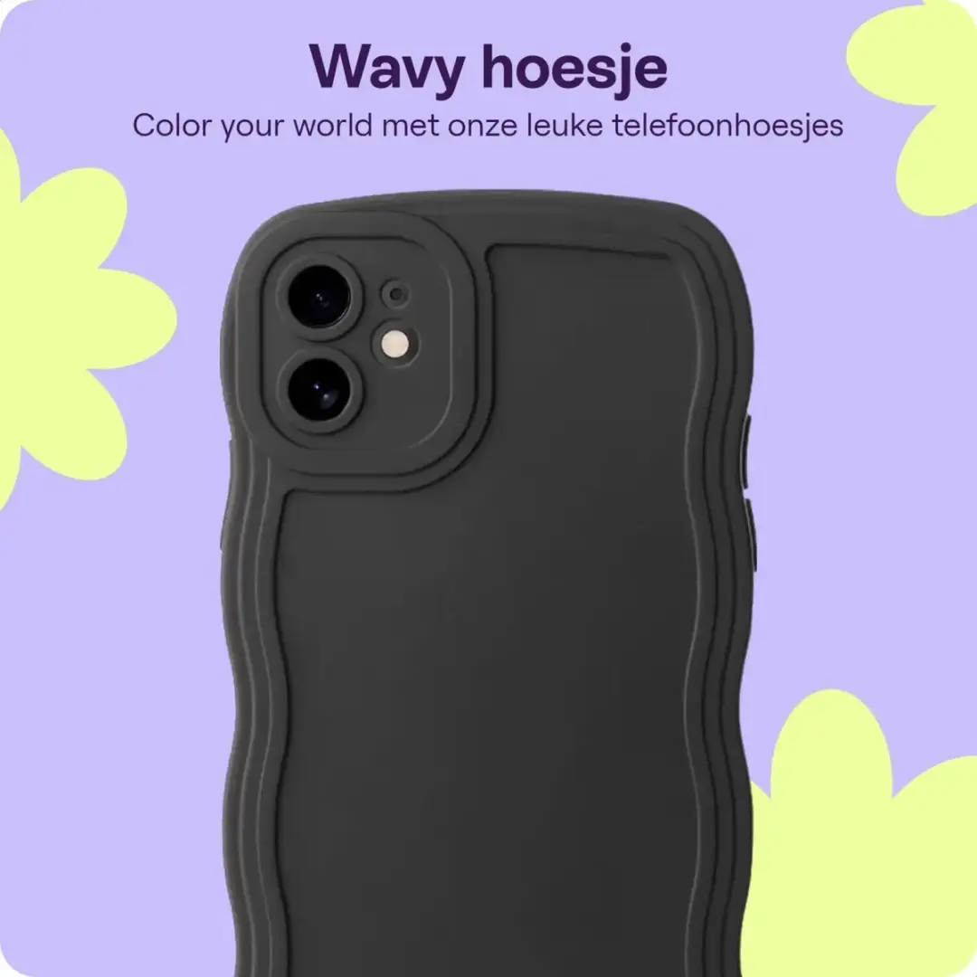 HappyCase Wavy Hoesje iPhone 11 - Zwart - afbeelding 6 van 6