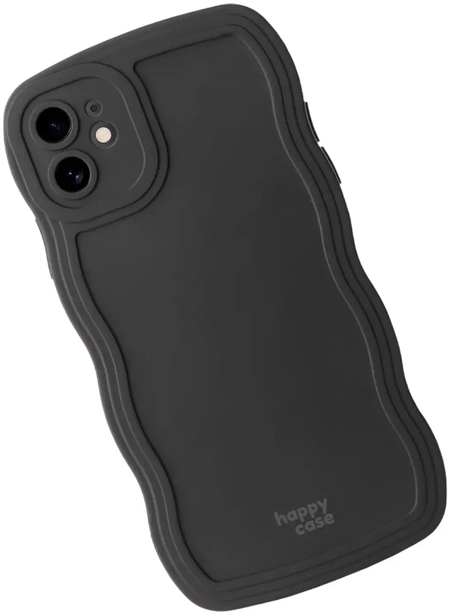 HappyCase Wavy Hoesje iPhone 11 - Zwart