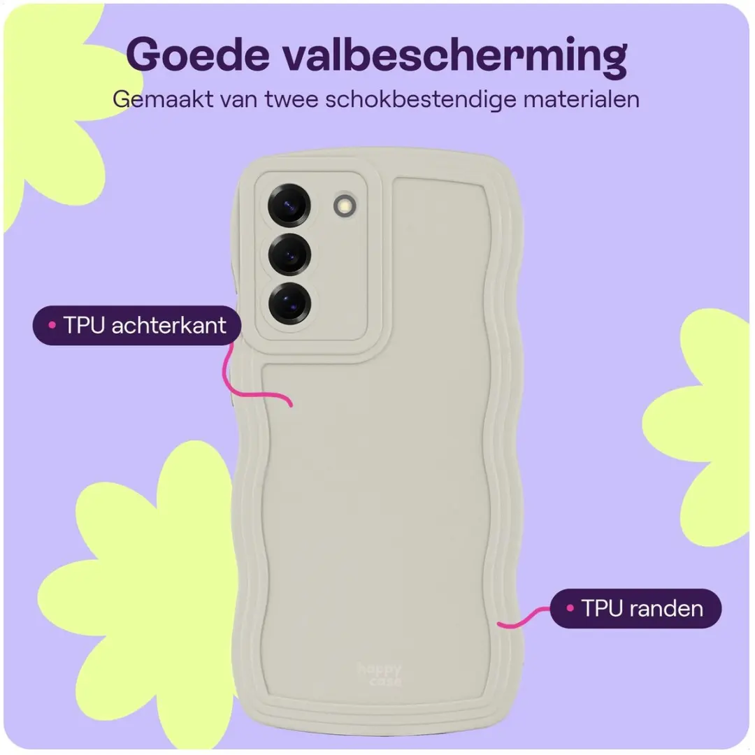HappyCase Wavy Hoesje Samsung Galaxy S25 - Beige
