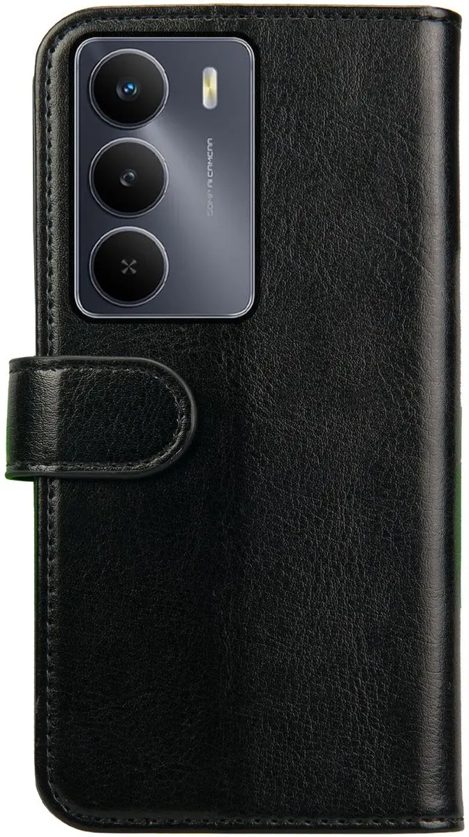 Rosso Element Wallet Book Case Realme 14X - 3 Pasjes - Zwart