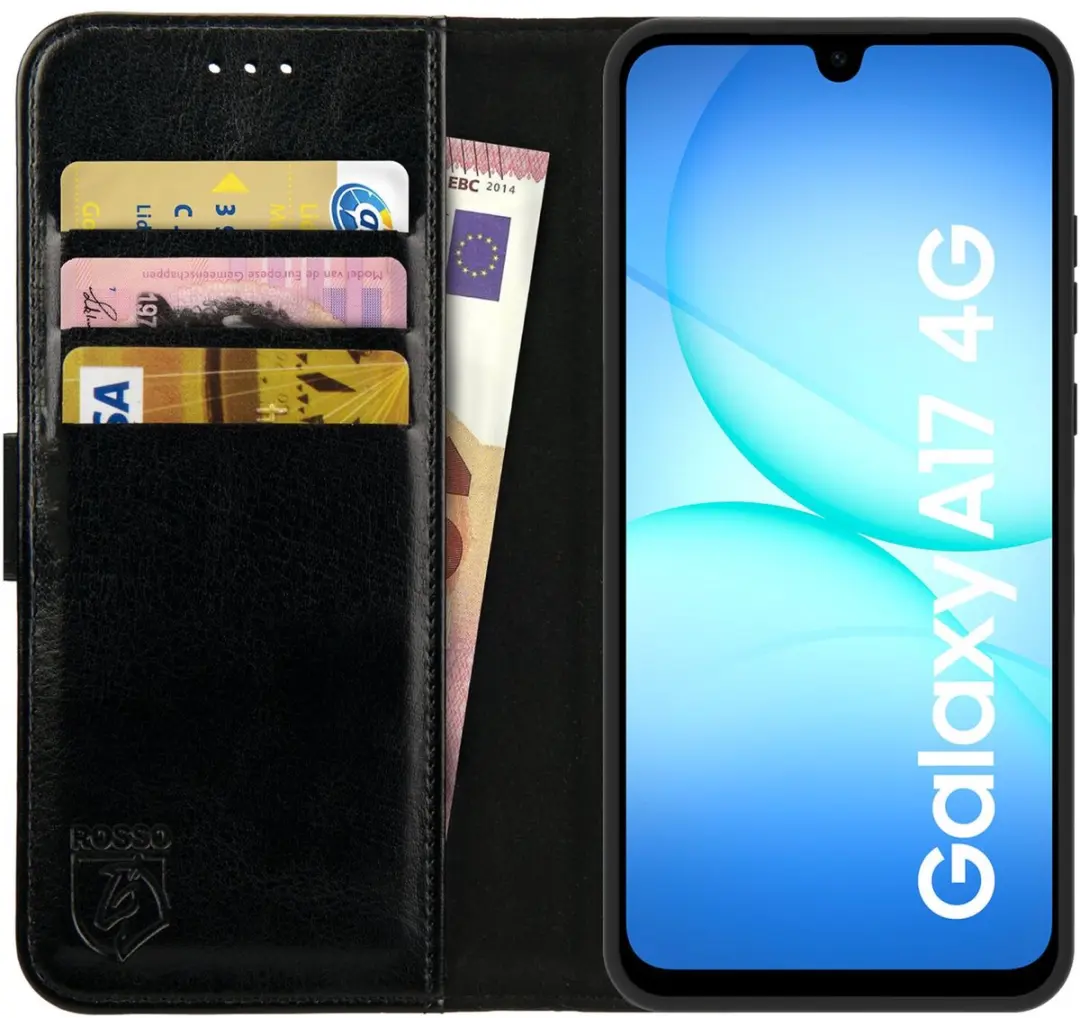 Rosso Element Wallet Book Case 220752 - Samsung Galaxy A17 - 3 Pasjes - Zwart