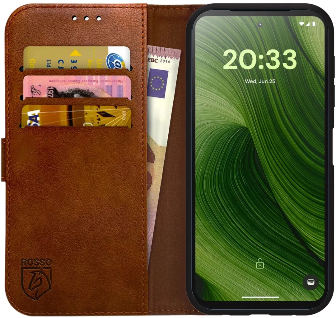 Rosso Element Wallet Book Case Fairphone 6 - 3 Pasjes - Bruin