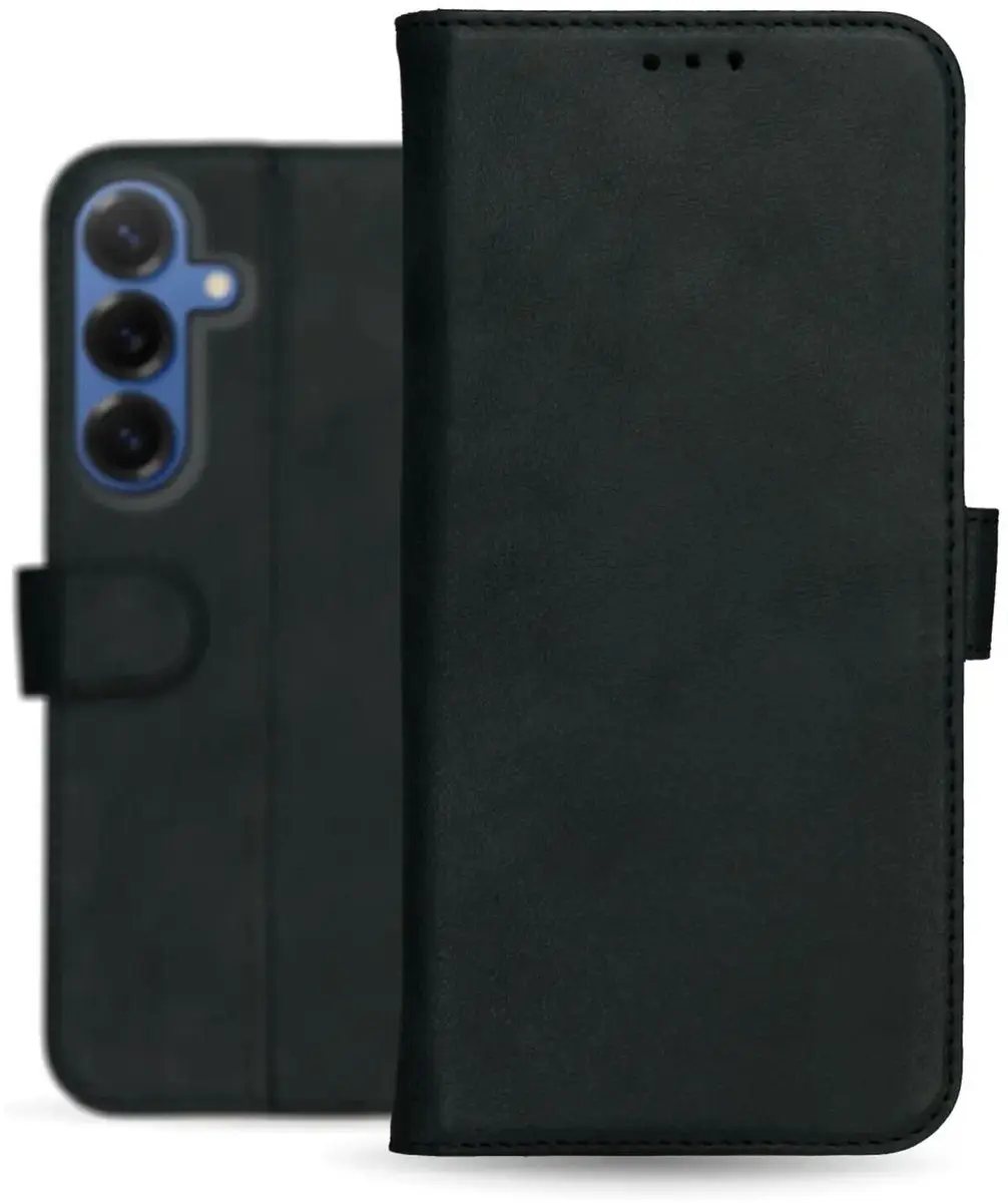 Rosso Deluxe Echt Leer Hoesje 224460 - Samsung Galaxy S25 FE - 3 Pasjes - Zwart - afbeelding 6 van 6