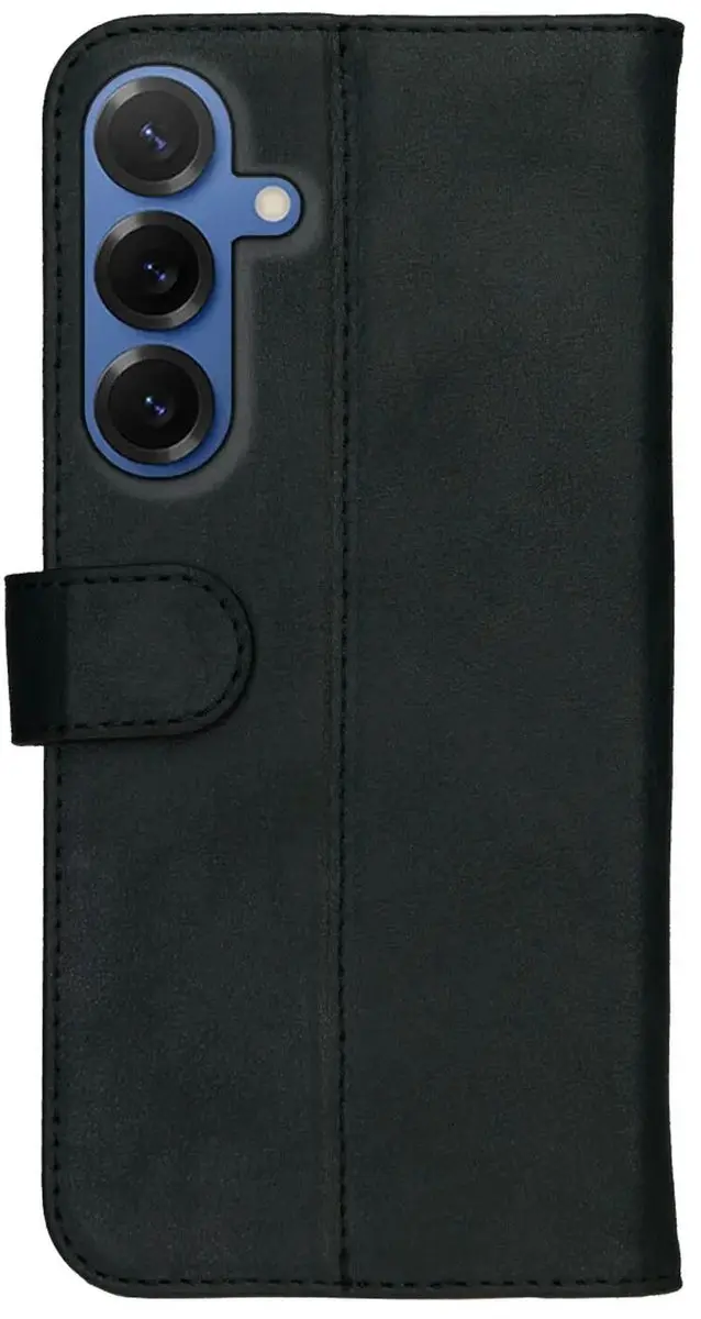Rosso Deluxe Echt Leer Hoesje 224460 - Samsung Galaxy S25 FE - 3 Pasjes - Zwart