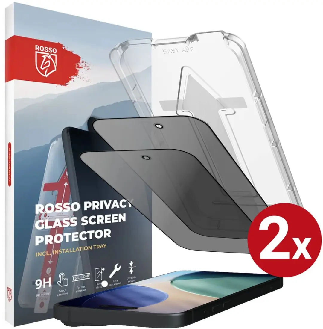 Rosso Privacy Screen Protector iPhone Air - 9H Glas - 2 Stuks