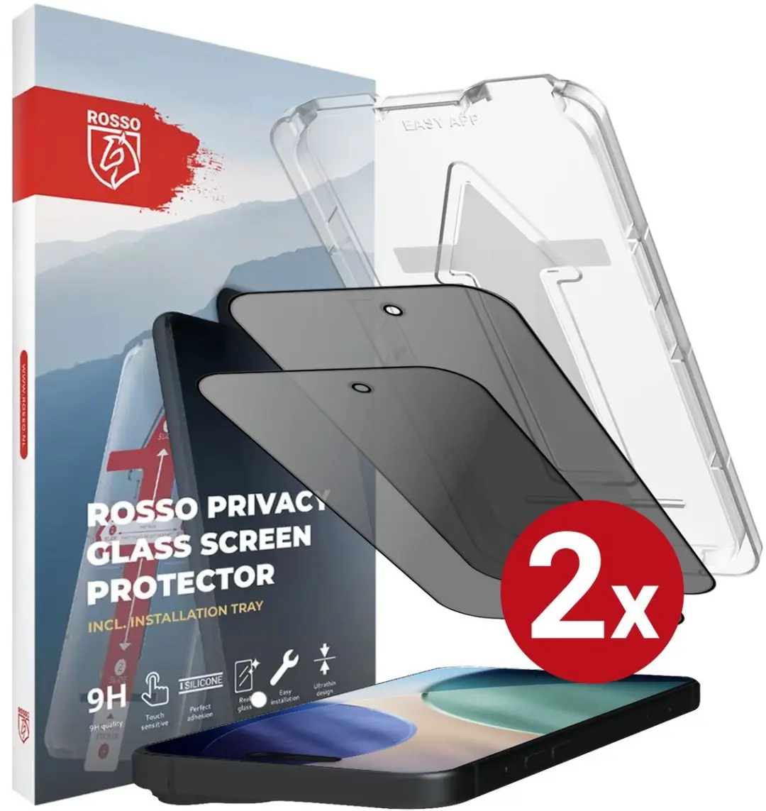 Rosso Privacy Screen Protector iPhone Air - 9H Glas - 2 Stuks