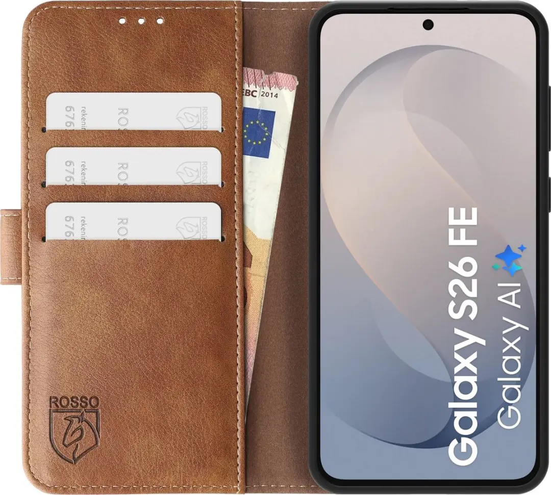Rosso Element Wallet Book Case 262752 - Samsung Galaxy S26 FE - 3 Pasjes - Bruin