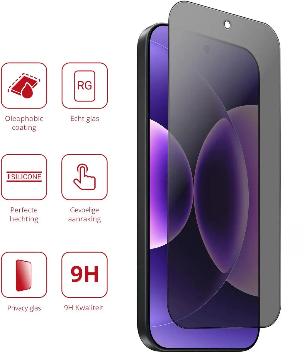 Rosso Privacy Screen Protector Xiaomi 17 - 9H Glas - Case Friendly - afbeelding 4 van 6