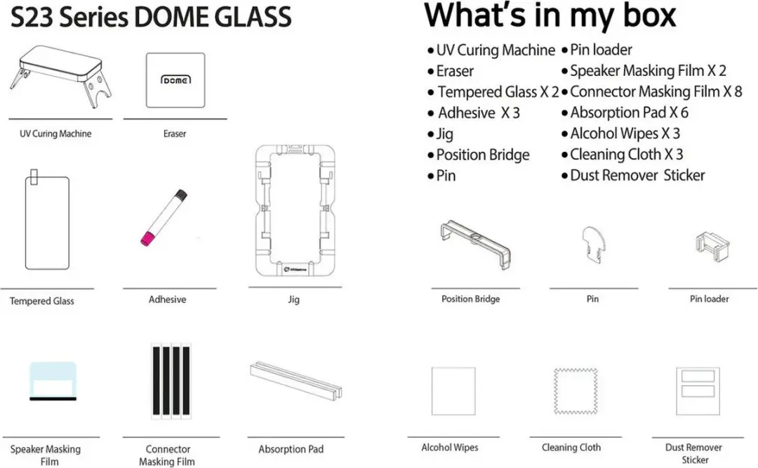 Whitestone Dome Glass Screenprotector Samsung Galaxy S23+ - 2 Stuks
