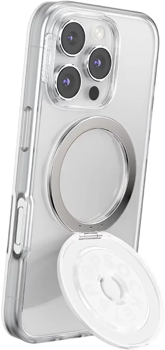 PopSockets PopGrip Magnetische Ring Kick-Out & Stand - Glossy Wit