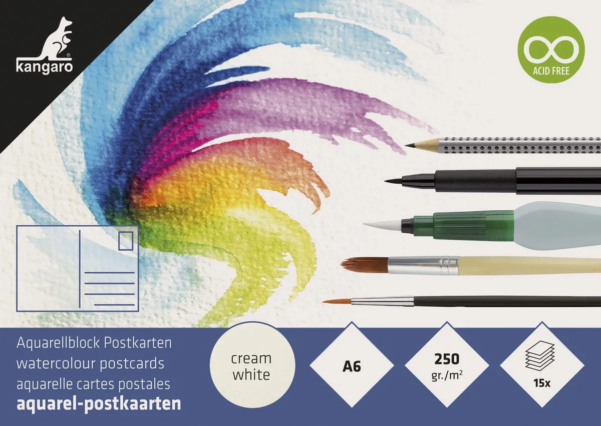 Faber-Castell Goldfaber Aquarelpotloden 12 Stuks - Pastel - met A6 Blok
