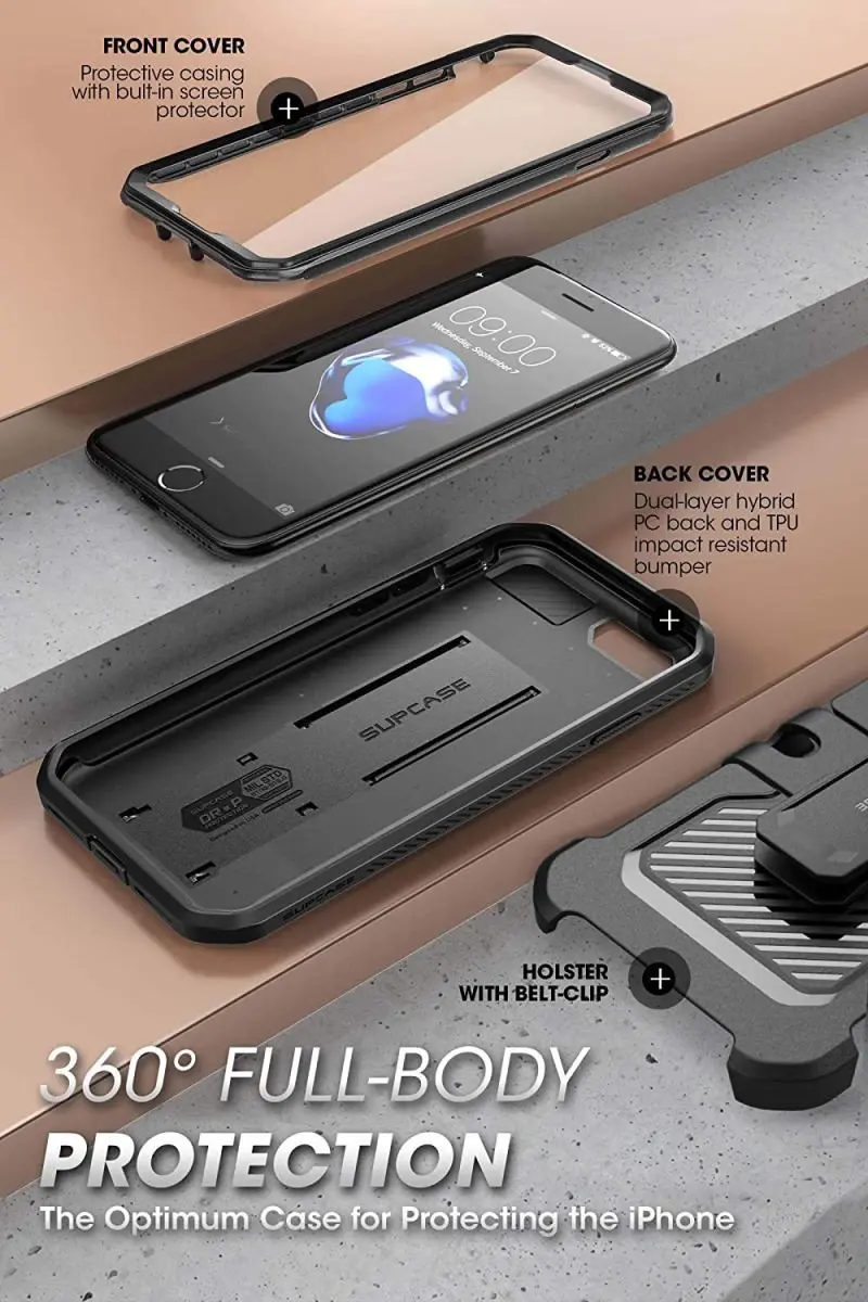 Supcase Unicorn Beetle Pro Hoesje iPhone SE 2020/2022 - 6952 - Zwart