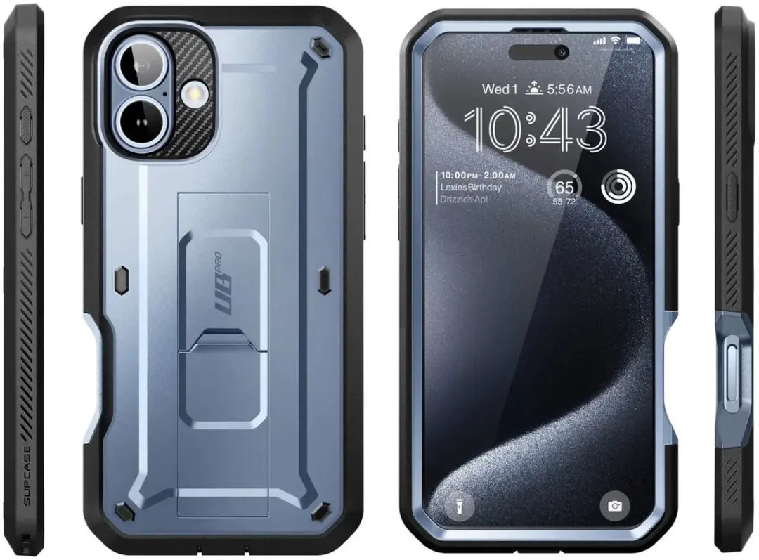 Supcase Unicorn Beetle Pro BACK-SPC-PRO-BL-16R iPhone 16 Hoesje - Blauw - afbeelding 6 van 6