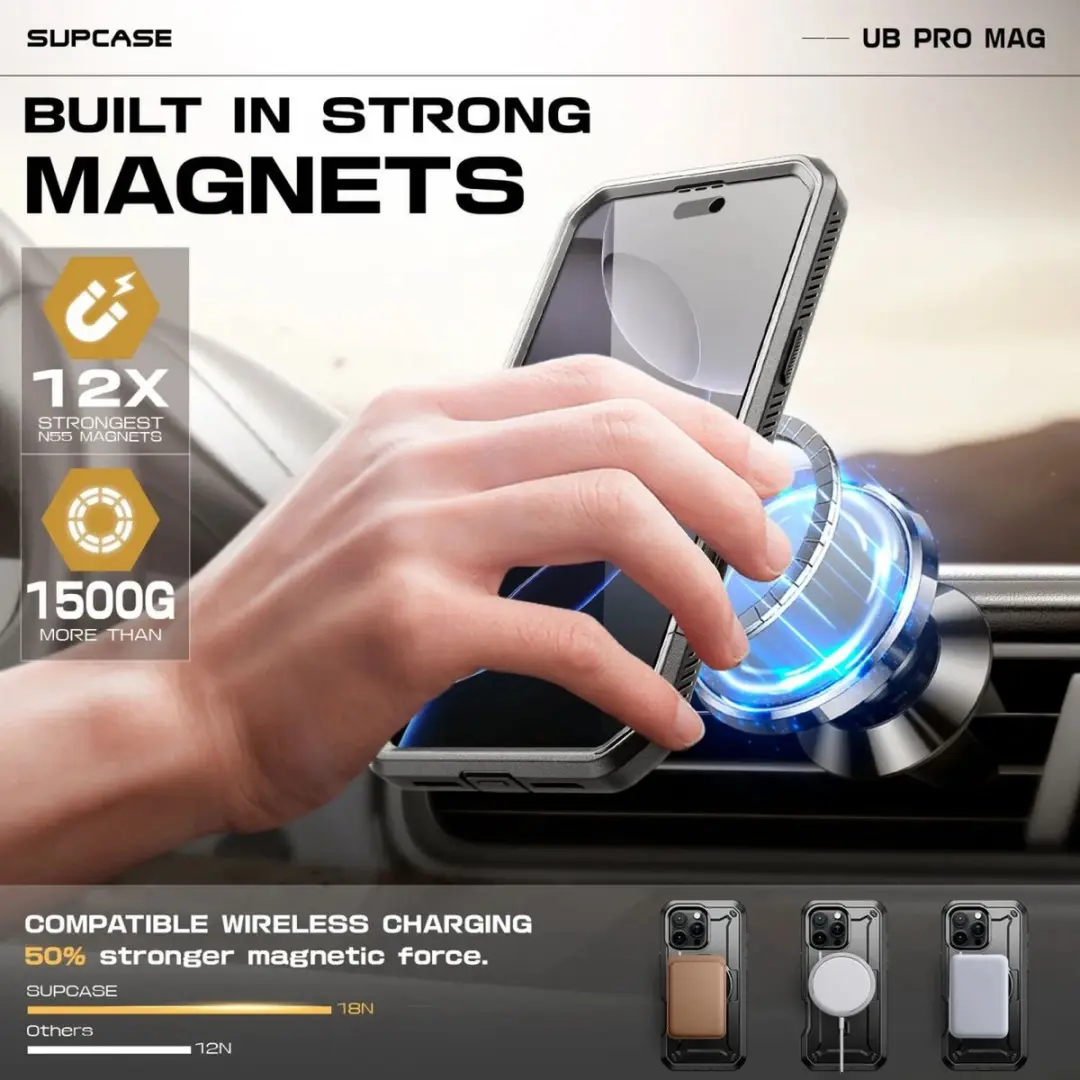 Supcase Unicorn Beetle Mag Pro iPhone 16 Pro Hoesje - Zwart