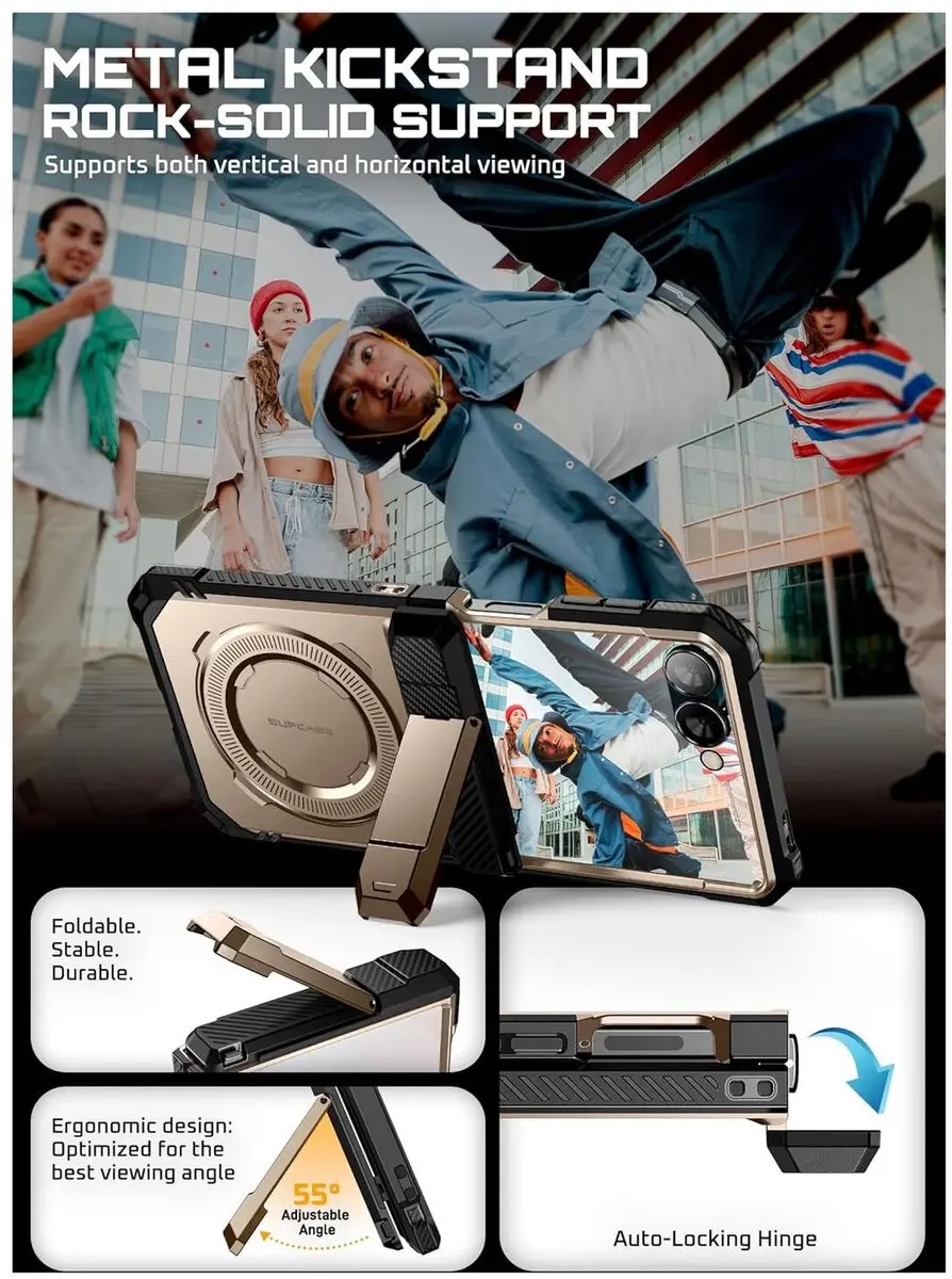 Supcase UB Grip Hoesje Samsung Galaxy Z Flip 7 - Goud - MagSafe