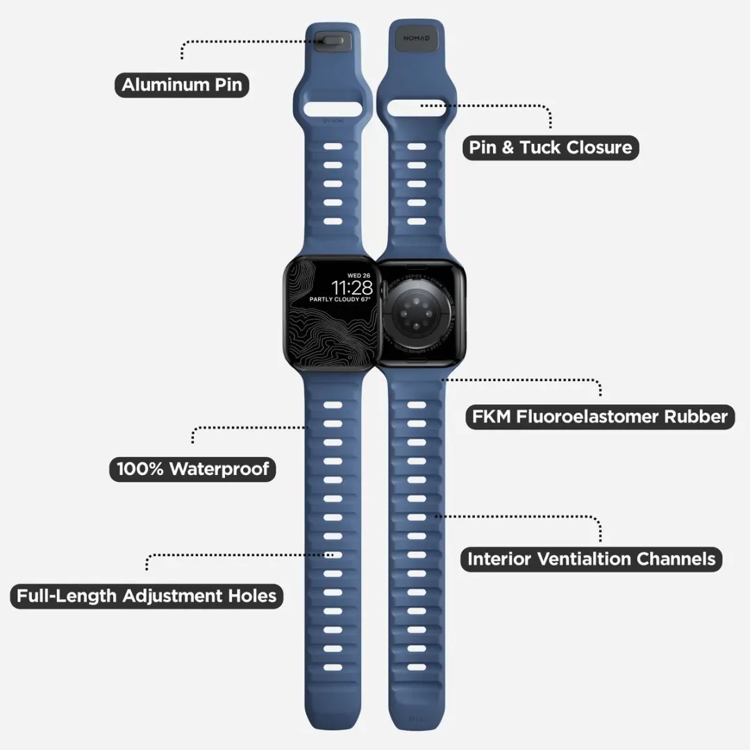Nomad Sport Band FKM Apple Watch 38-42mm - Blauw - afbeelding 6 van 6