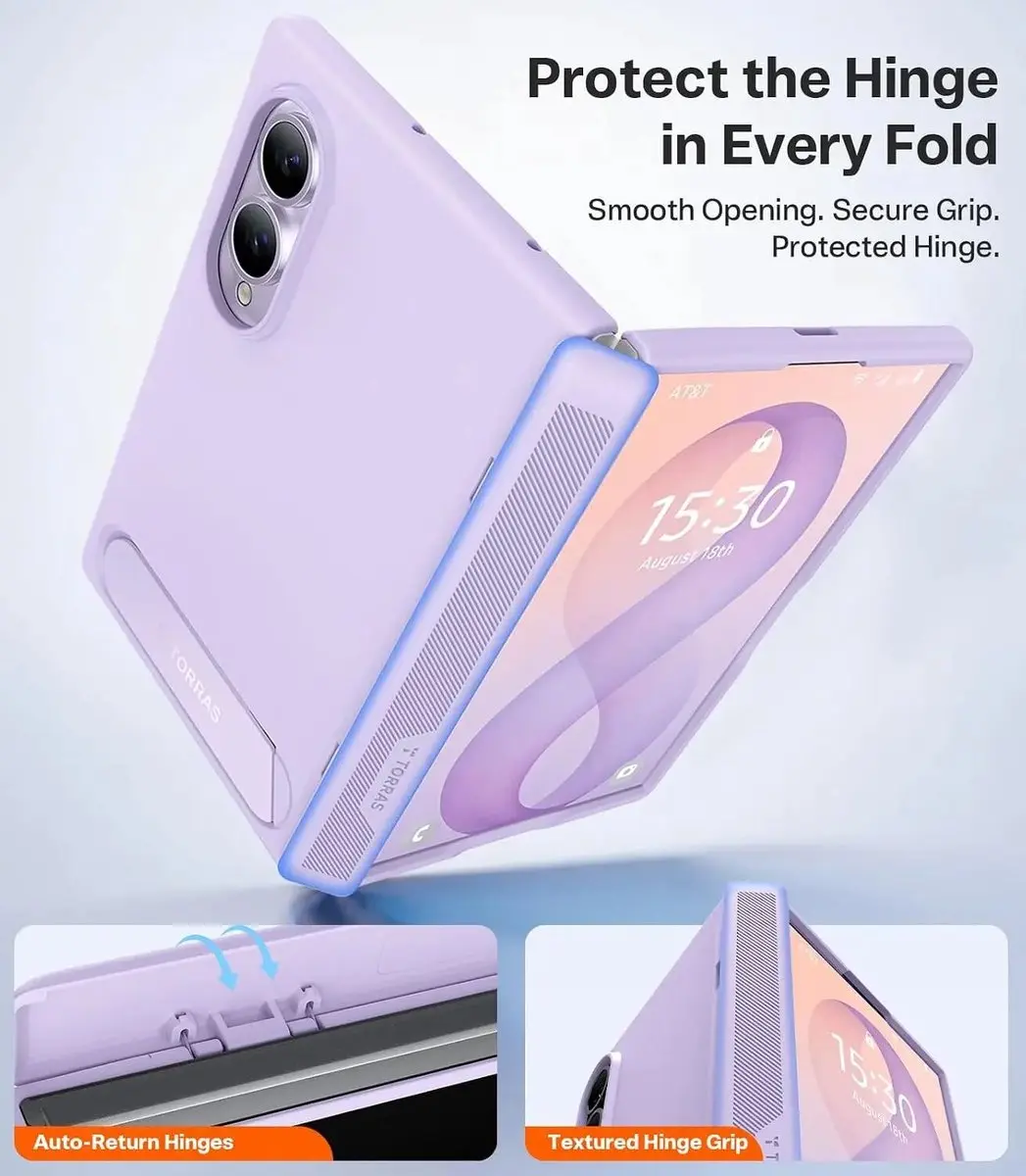 Torras Ostand Magnetic Hoesje Samsung Galaxy Z Fold8 - Paars - MagSafe