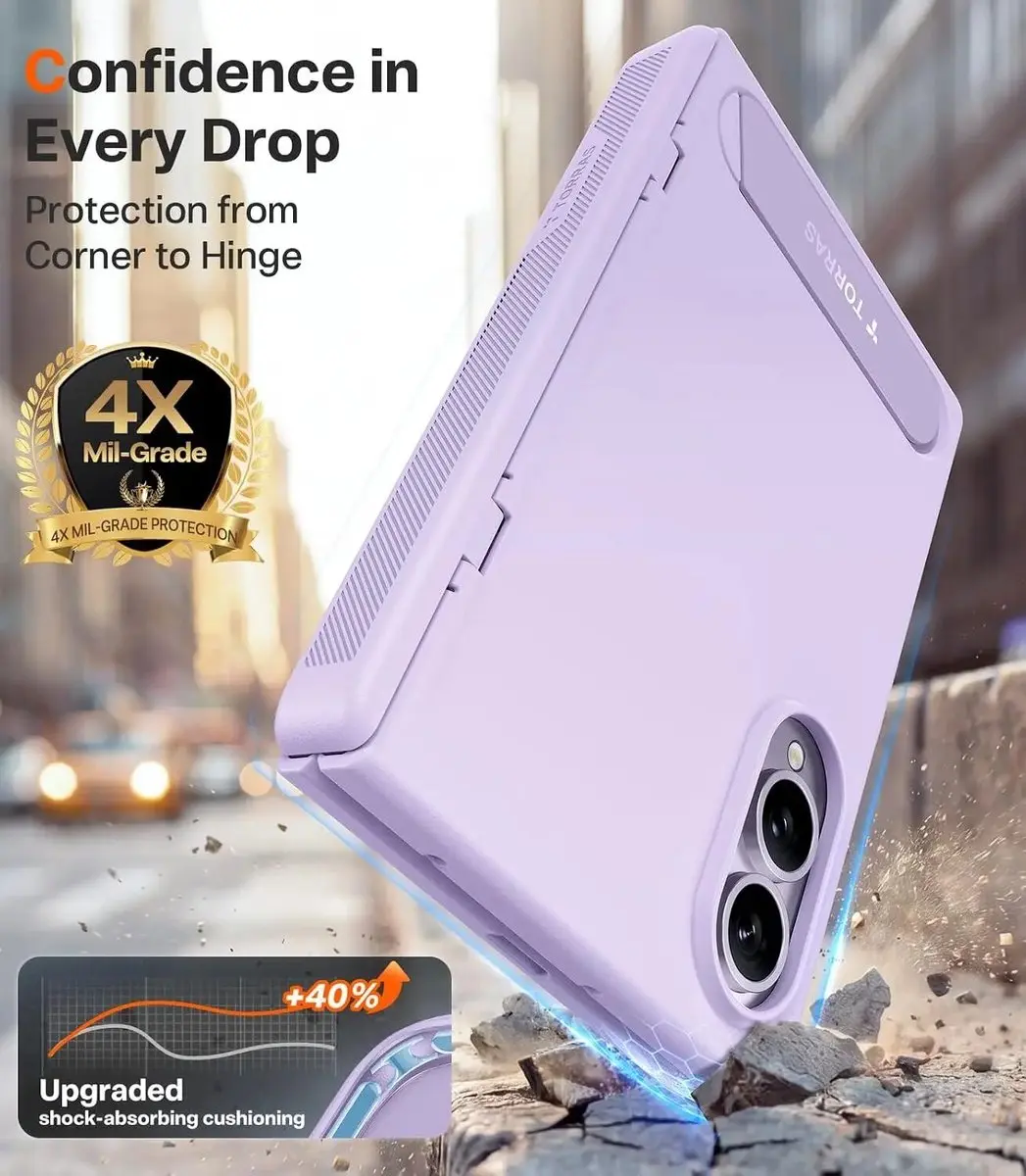Torras Ostand Magnetic Hoesje Samsung Galaxy Z Fold8 - Paars - MagSafe