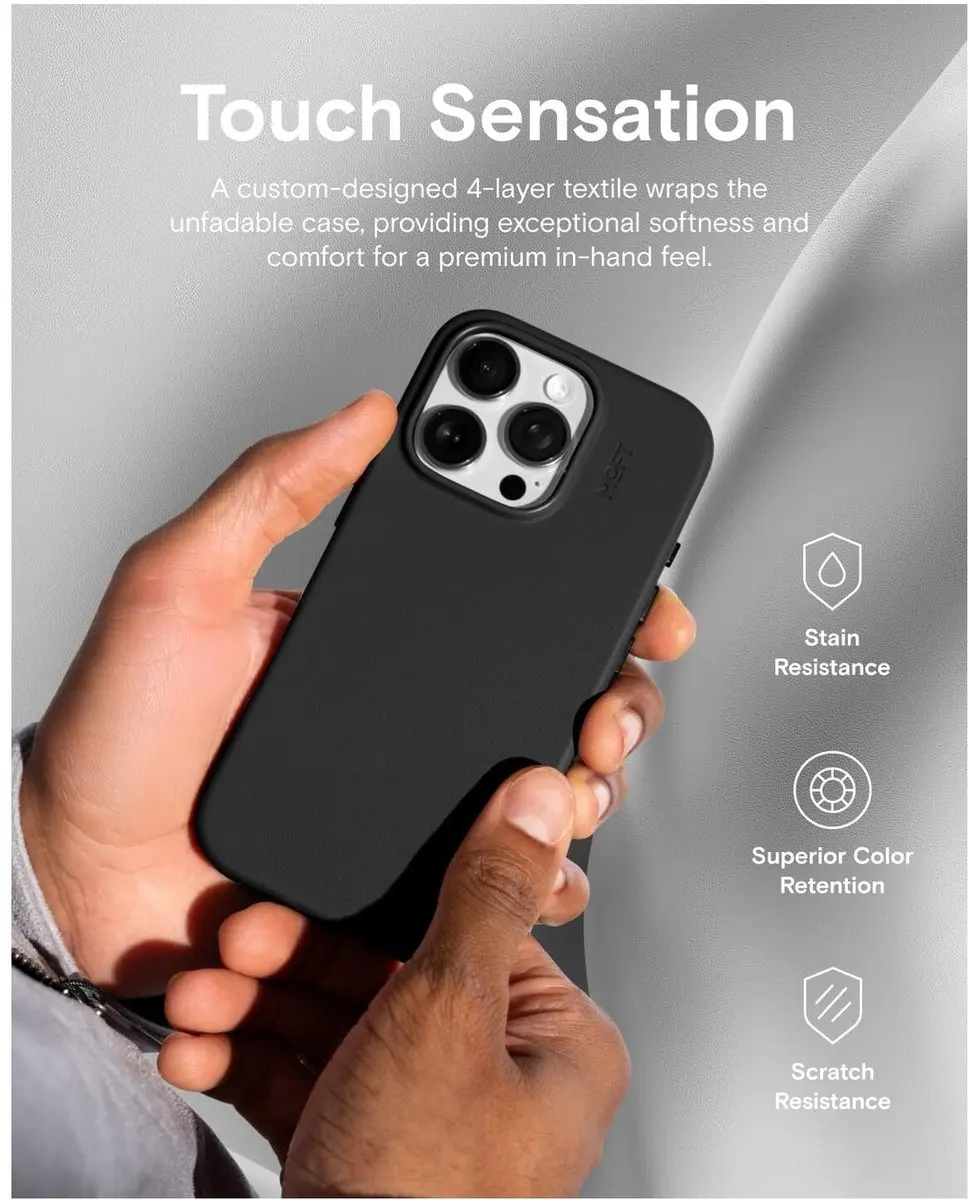 MOFT Vegan Leer Hoesje iPhone 16 Pro Max - MagSafe - Zwart