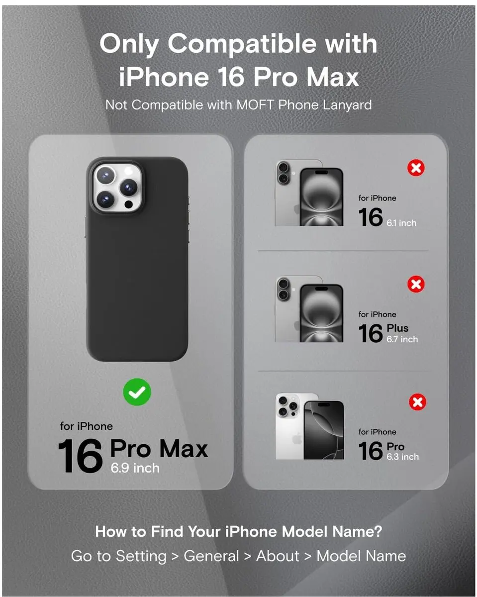 MOFT Vegan Leer Hoesje iPhone 16 Pro Max - MagSafe - Zwart