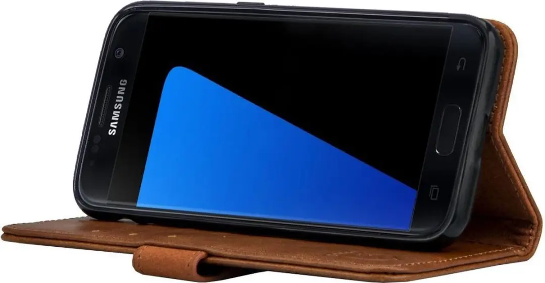 Rosso Deluxe Book Case Samsung Galaxy S7 - 3 Pasjes - Bruin