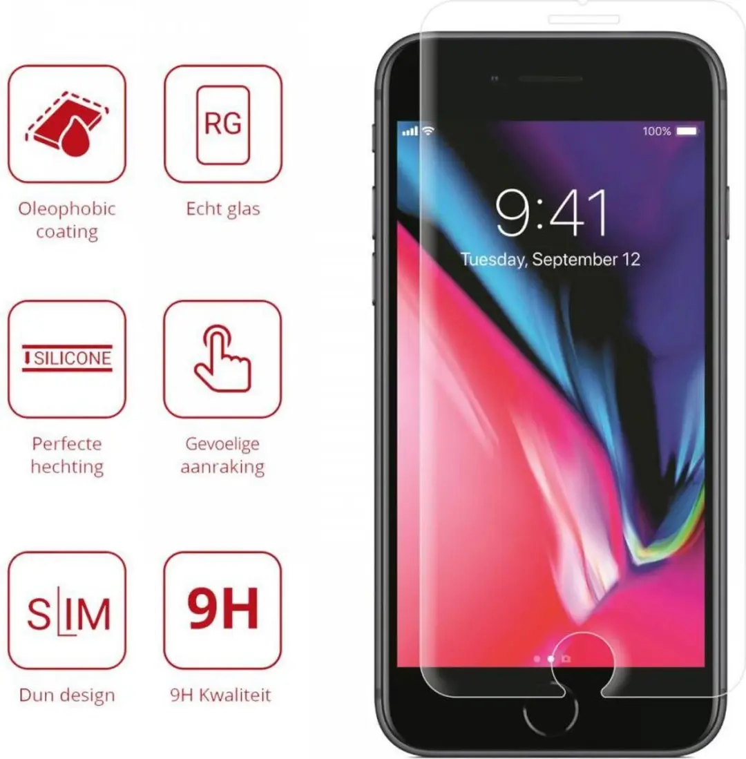 Rosso Tempered Glass Screenprotector iPhone 7 Plus/8 Plus - 9H