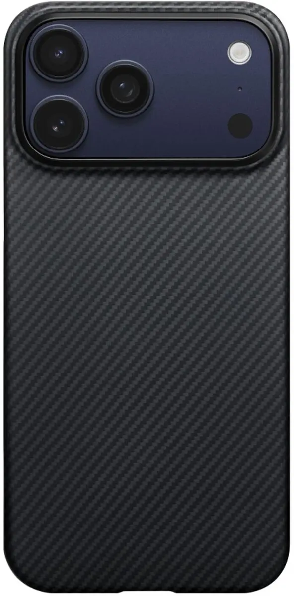 Pitaka Ultra-Slim Hoesje iPhone 17 Pro - 600D Aramidevezel - Zwart Grijs - afbeelding 6 van 6