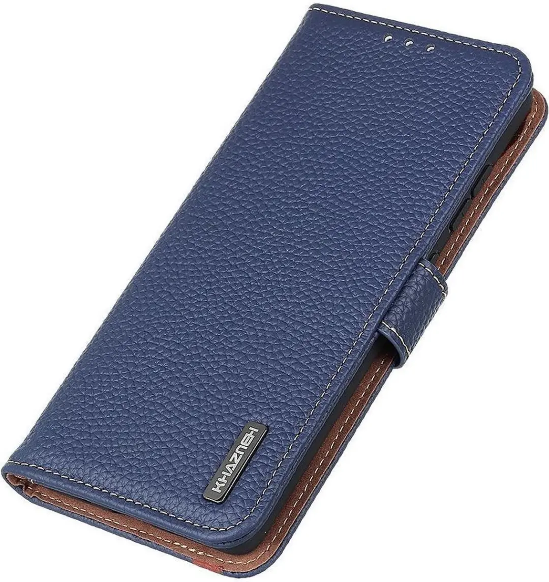 Khazneh Sony Xperia 1 III Hoesje Wallet - Echt Leer Blauw - afbeelding 6 van 6