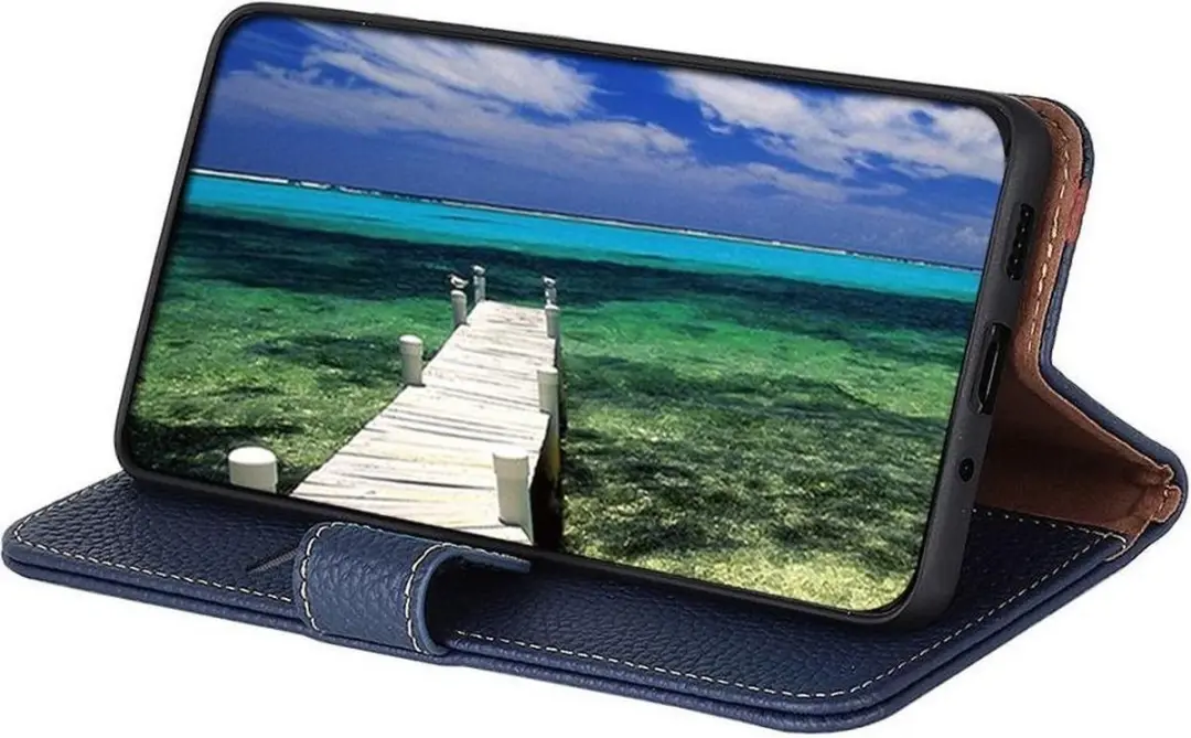 Khazneh Sony Xperia 1 III Hoesje Wallet - Echt Leer Blauw
