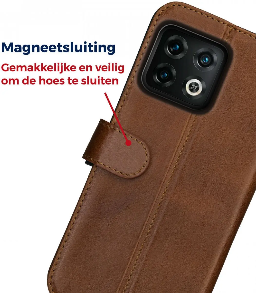 Rosso Deluxe Book Case OnePlus 10 Pro - 3 Pasjes Bruin