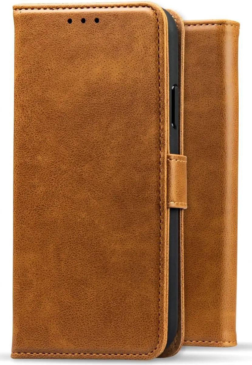 Rosso Element Book Case Wallet iPhone 13 Pro - 3 Pasjes - Lichtbruin