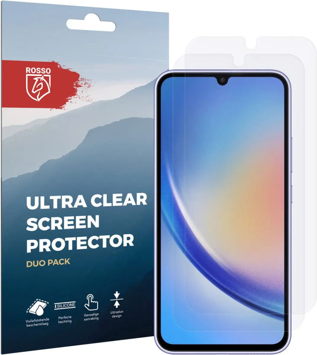 Rosso Screen Protector Ultra Clear 2 Stuks - Samsung Galaxy A34 - afbeelding 3 van 6