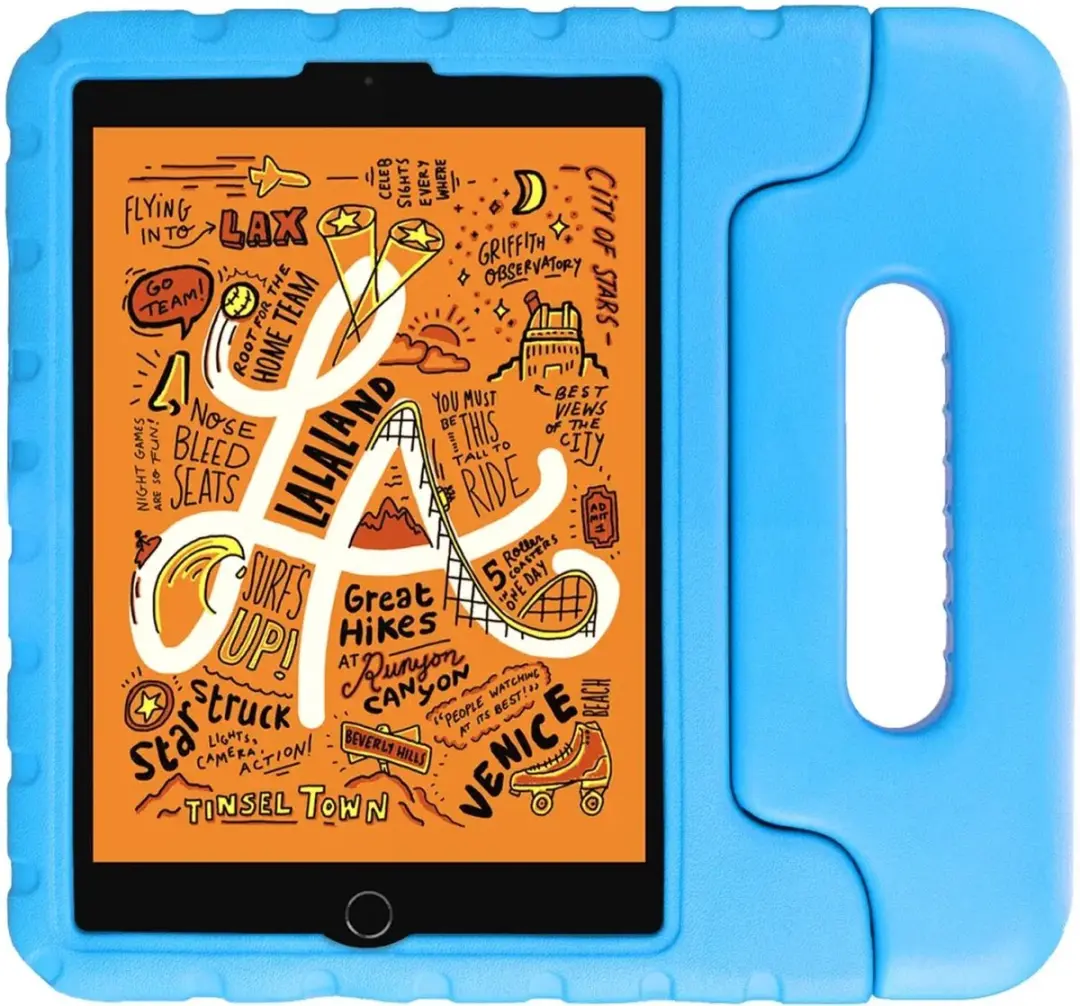 HappyCase Kinderhoes iPad Mini Blauw - met Handvat & Standaard