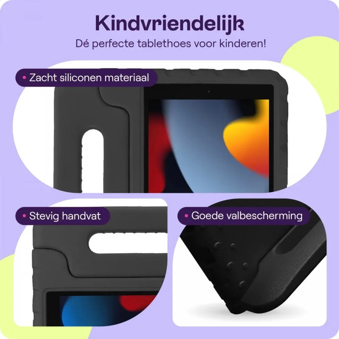 HappyCase Kinder Tablethoes iPad 10.2 2019-2021 - Zwart