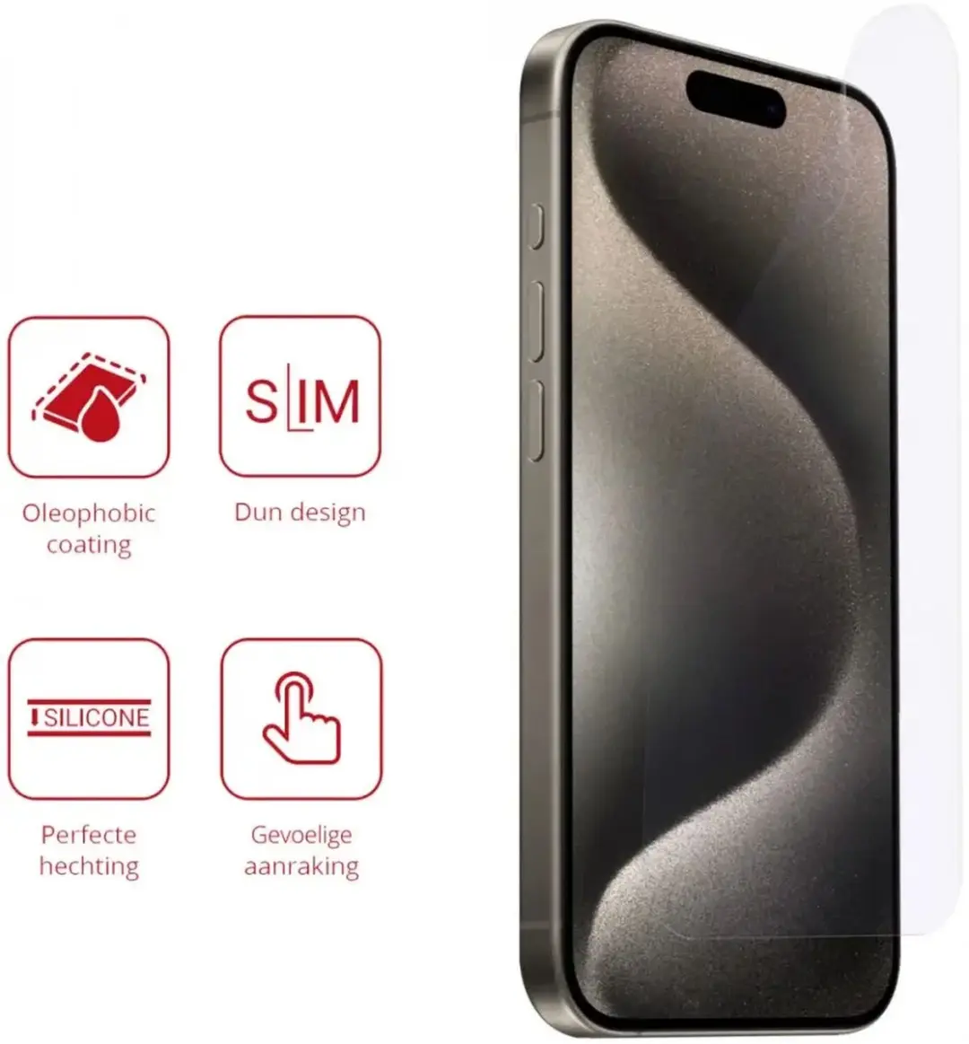 Rosso Screen Protector iPhone 15 Pro Max - 2 Stuks