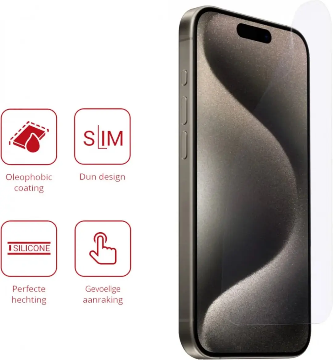 Rosso Screen Protector iPhone 15 Pro Max - 2 Stuks