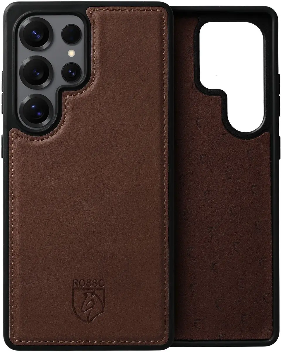 Rosso Elite 177350 Hoesje - Samsung Galaxy S24 Ultra - Echt Leer Bruin - afbeelding 6 van 6