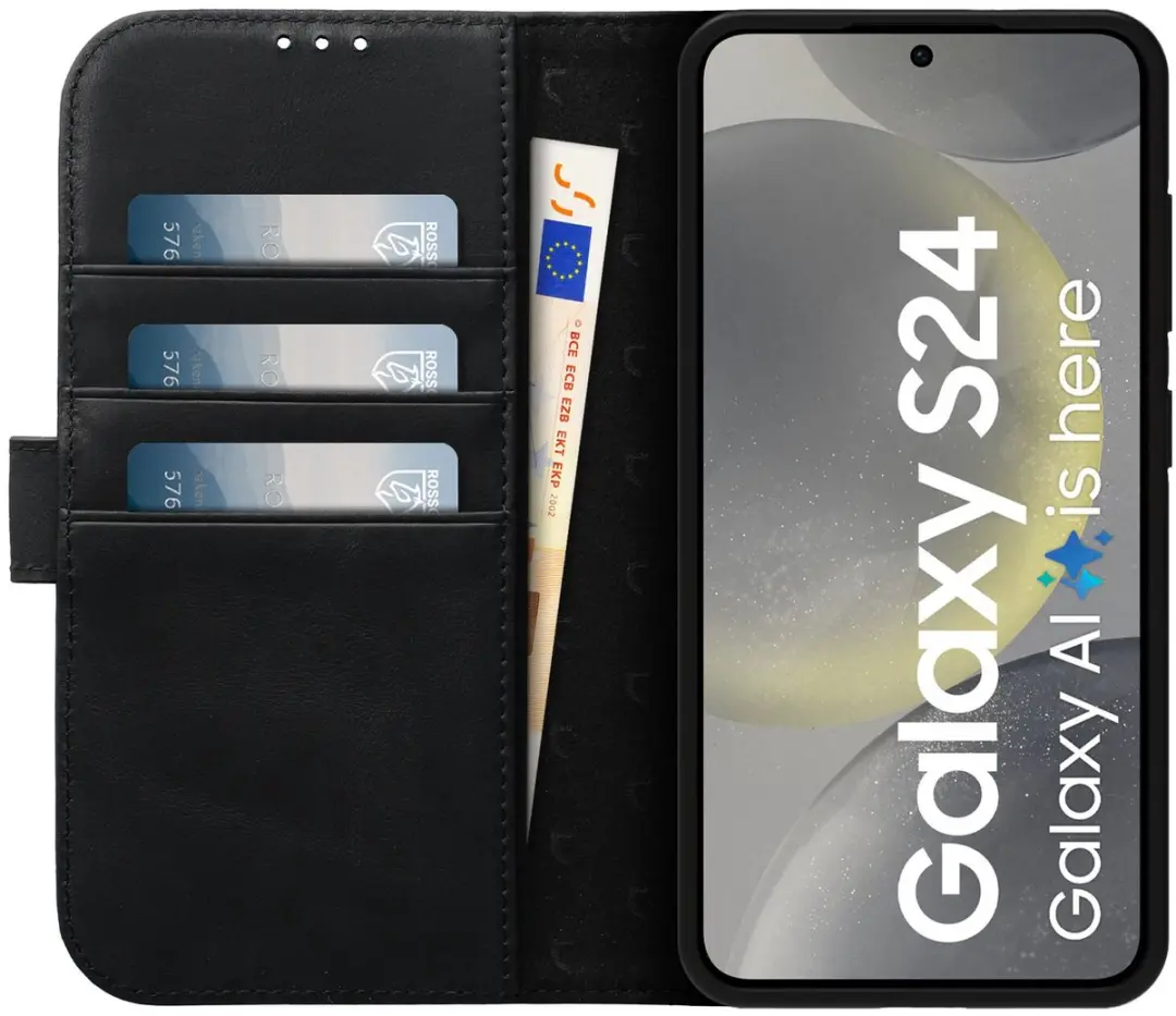 Rosso Elite 177335 Hoesje Samsung Galaxy S24 - MagSafe - 3 Pasjes - Zwart