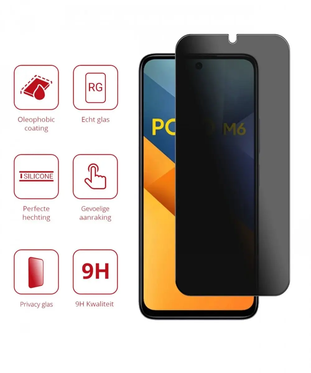 Rosso Privacy Screen Protector Xiaomi Redmi 13 4G - 9H Gehard Glas
